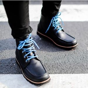 UGG Black Boots with Blue Laces